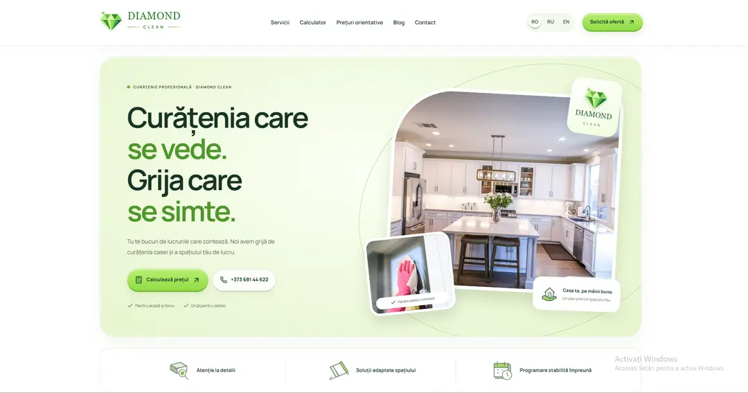 Captură Diamond Clean din portofoliul ADS Moldova