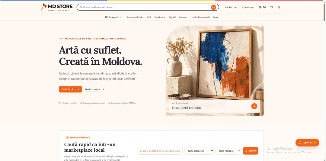 Captură MDStore.md din portofoliul ADS Moldova