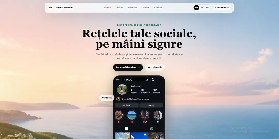 Captură SMM Reels din portofoliul ADS Moldova